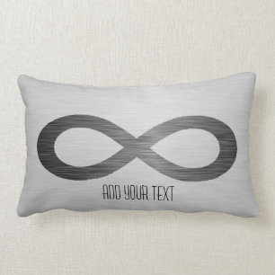 Unendliches Symbol auf Imitaten Metalltextur von S Lendenkissen