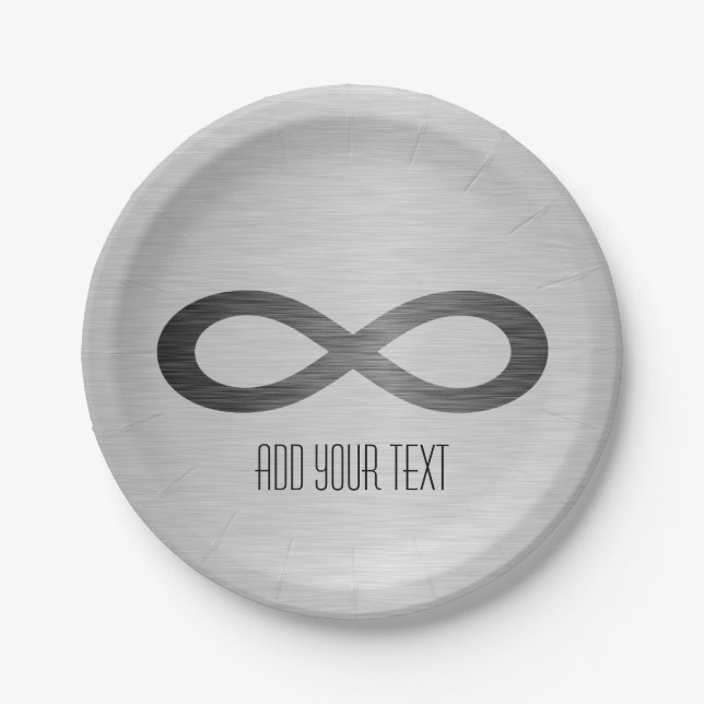 Unendliches Symbol auf Imitaten Metalltextur von S Pappteller (Vorderseite)