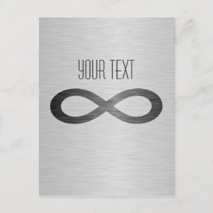 Unendliches Symbol auf Imitaten Metalltextur von S Postkarte