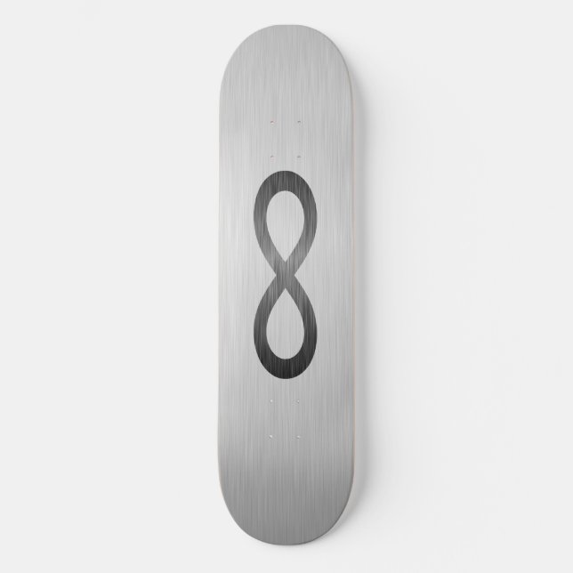 Unendliches Symbol auf Imitaten Metalltextur von S Skateboard (Vorderseite)