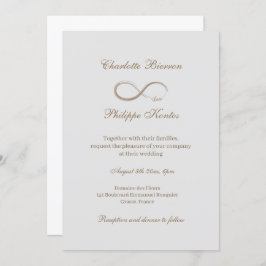 Unendliches Symbol Elegant Gold Gray White Wedding Einladung