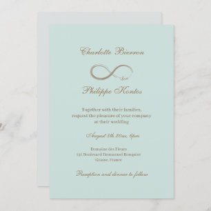 Unendliches Symbol Elegante Gold Mint Gray Wedding Einladung