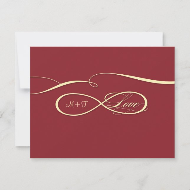 Unendliches Symbol für unendliche Liebe Hochzeitss RSVP Karte (Vorderseite)