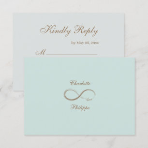 Unendliches Symbol Gold Minze Gray Wedding RSVP Einladung