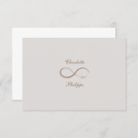 Unendliches Symbol Gold Weißgraue Hochzeit RSVP