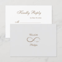 Unendliches Symbol Gold White Gray Wedding RSVP