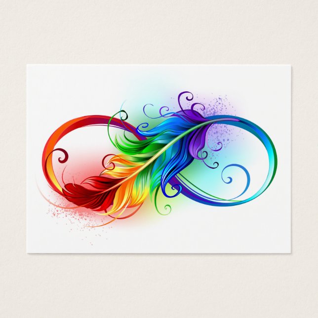 Unendliches Symbol mit Regenbogenfederhalter (Vorderseite)