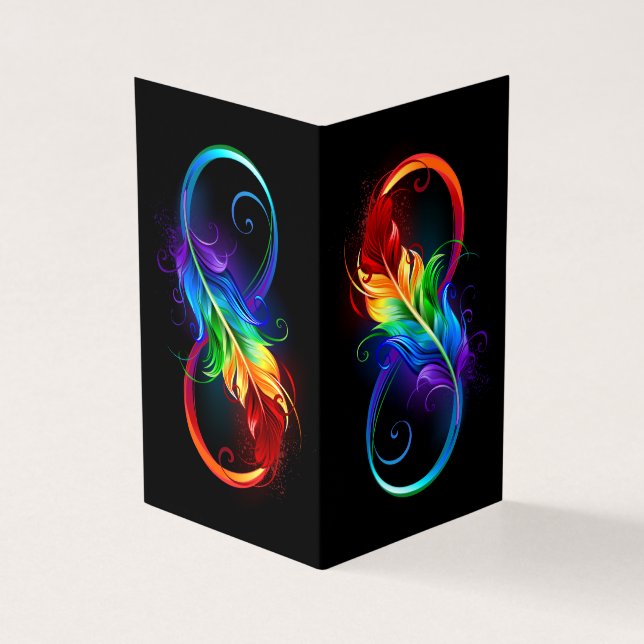 Unendliches Symbol mit Regenbogenfederhalter (Vorderseite)