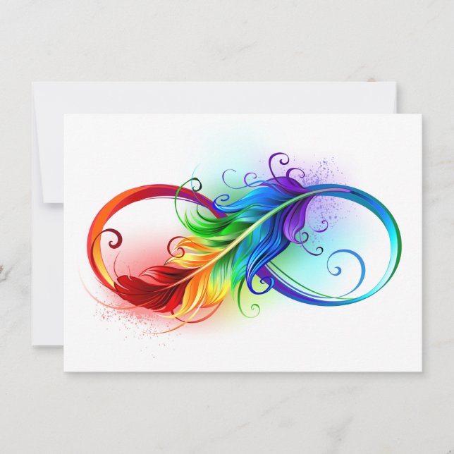 Unendliches Symbol mit Regenbogenfederhalter (Vorderseite)