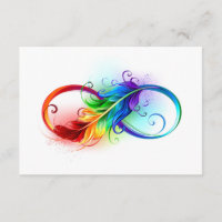 Unendliches Symbol mit Regenbogenfederhalter