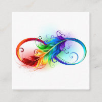 Unendliches Symbol mit Regenbogenfederhalter