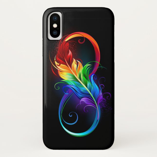 Unendliches Symbol mit Regenbogenfederhalter Case-Mate iPhone Hülle (Rückseite)