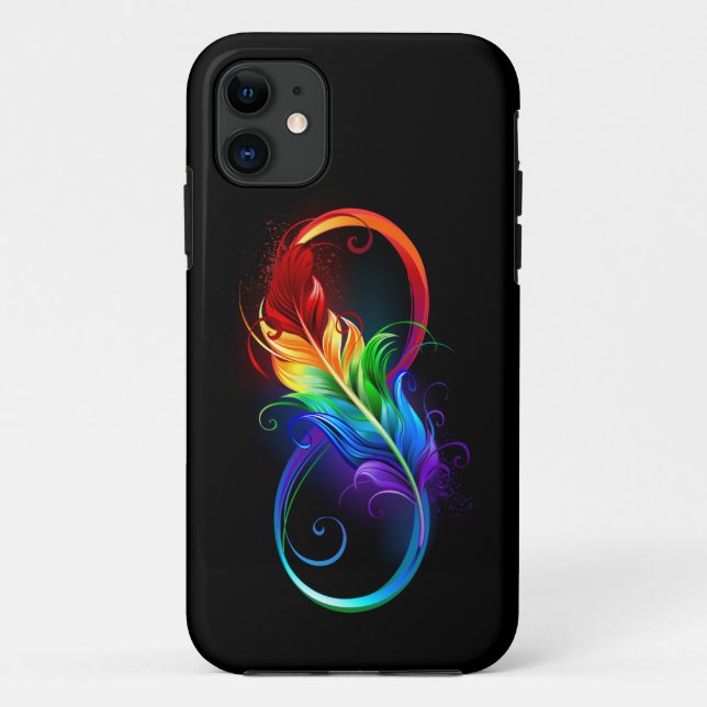 Unendliches Symbol mit Regenbogenfederhalter Case-Mate iPhone Hülle (Rückseite)