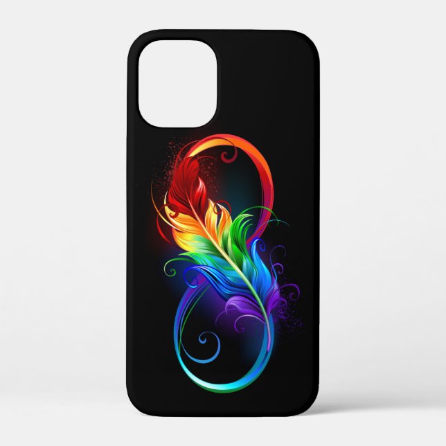 Unendliches Symbol mit Regenbogenfederhalter Case-Mate iPhone Hülle (Rückseite)