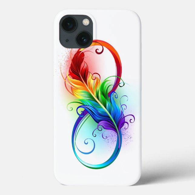 Unendliches Symbol mit Regenbogenfederhalter Case-Mate iPhone Hülle (Rückseite)