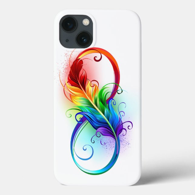 Unendliches Symbol mit Regenbogenfederhalter Case-Mate iPhone Hülle (Rückseite)