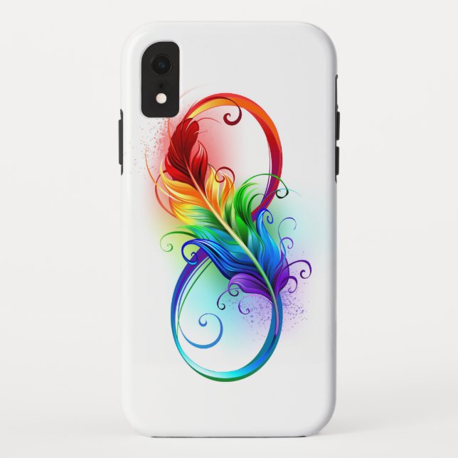 Unendliches Symbol mit Regenbogenfederhalter Case-Mate iPhone Hülle (Rückseite)