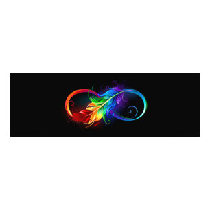 Unendliches Symbol mit Regenbogenfederhalter Fotodruck