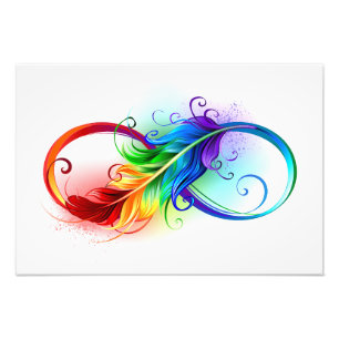 Unendliches Symbol mit Regenbogenfederhalter Fotodruck