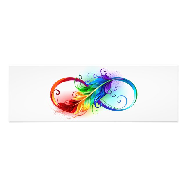 Unendliches Symbol mit Regenbogenfederhalter Fotodruck (Vorne)