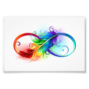 Unendliches Symbol mit Regenbogenfederhalter Fotodruck