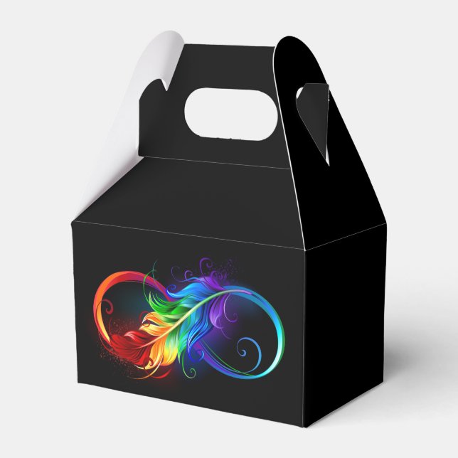 Unendliches Symbol mit Regenbogenfederhalter Geschenkschachtel (Vorderseite)