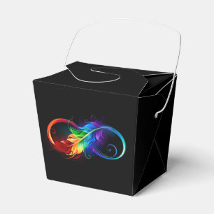 Unendliches Symbol mit Regenbogenfederhalter Geschenkschachtel