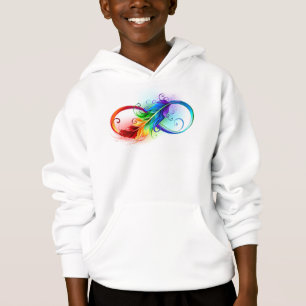 Unendliches Symbol mit Regenbogenfederhalter Hoodie