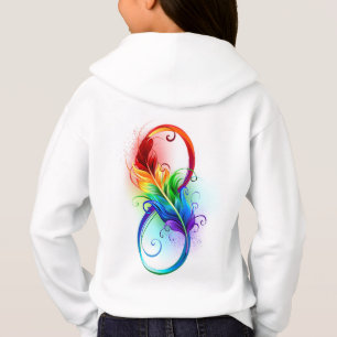 Unendliches Symbol mit Regenbogenfederhalter Hoodie