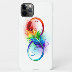 Unendliches Symbol mit Regenbogenfederhalter iPhone 11Pro Max Hülle