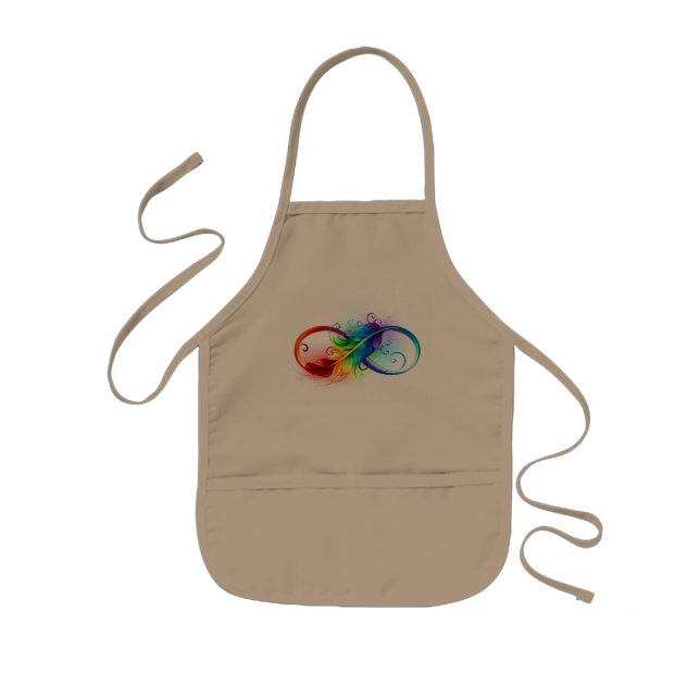 Unendliches Symbol mit Regenbogenfederhalter Kinderschürze (Vorne)