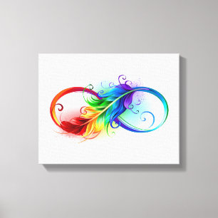 Unendliches Symbol mit Regenbogenfederhalter Leinwanddruck