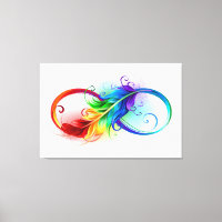 Unendliches Symbol mit Regenbogenfederhalter