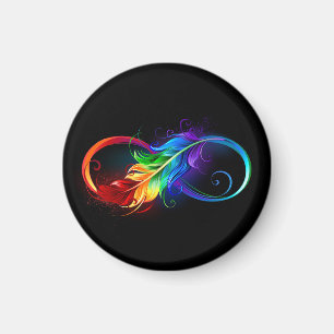 Unendliches Symbol mit Regenbogenfederhalter Magnet