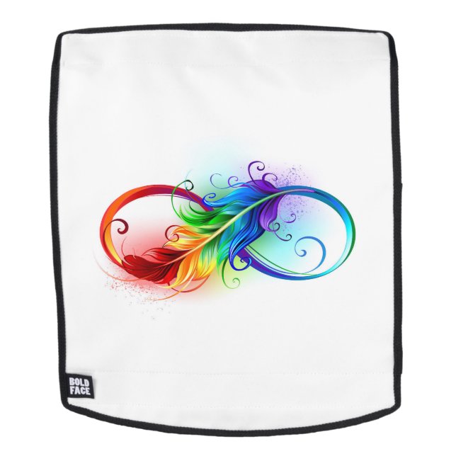 Unendliches Symbol mit Regenbogenfederhalter Rucksack (Abnehmbare Front)