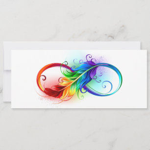 Unendliches Symbol mit Regenbogenfederhalter Save The Date