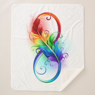 Unendliches Symbol mit Regenbogenfederhalter Sherpadecke