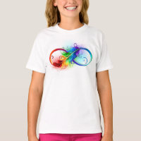 Unendliches Symbol mit Regenbogenfederhalter