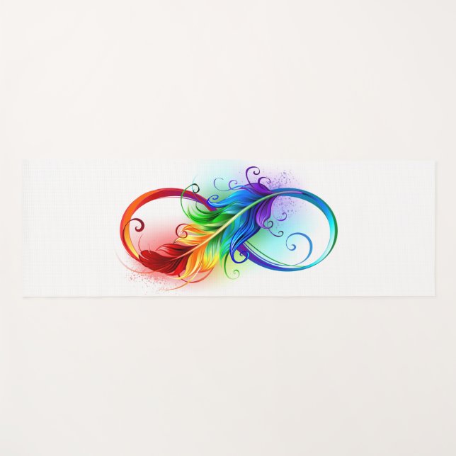 Unendliches Symbol mit Regenbogenfederhalter Yogamatte (Vorderseite (Horizontal))