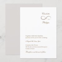 Unendliches Symbol White Gray Gold Elegante Hochze