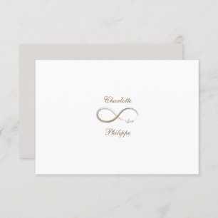 Unendliches Symbol White Gray Gold Hochzeit RSVP Einladung