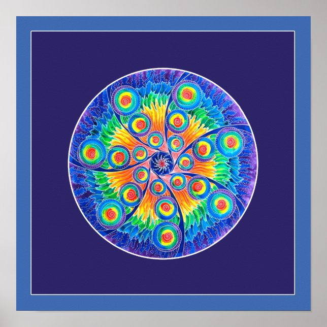 Unendliches Universe Mandala Poster (Vorne)