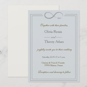 Unendliches Zeichen einzigartige hellblaue goldgra Einladung