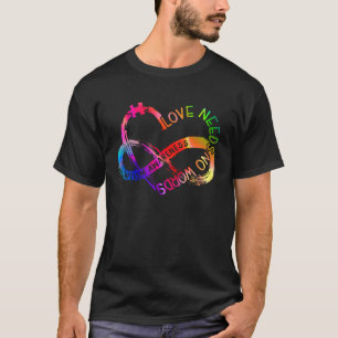 Unendlichkeit Herz Liebe Autismus-Bewusstsein brau T-Shirt