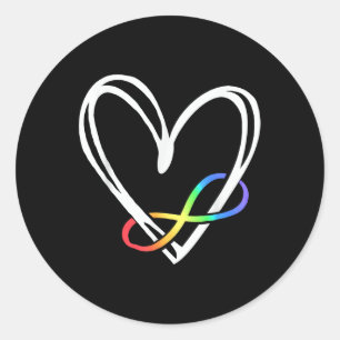 Unendlichkeit Herzautismus Liebe braucht kein Wort Runder Aufkleber