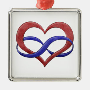 Unendlichkeit Herzsymbol Polyamory Prilag Farben Silbernes Ornament