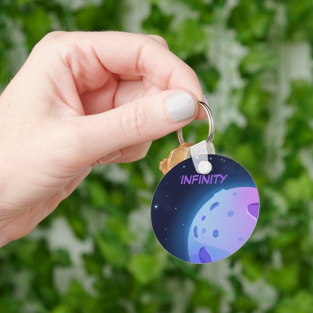Unendlichkeit im Lila Schlüsselanhänger (Hand)