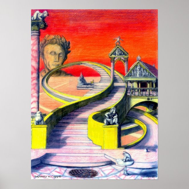 Unendlichkeit mit Apfel - Poster (Vorne)