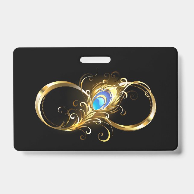 Unendlichkeit mit Golden Peacock Feather Ausweis (Vorderseite)