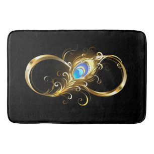 Unendlichkeit mit Golden Peacock Feather Badematte